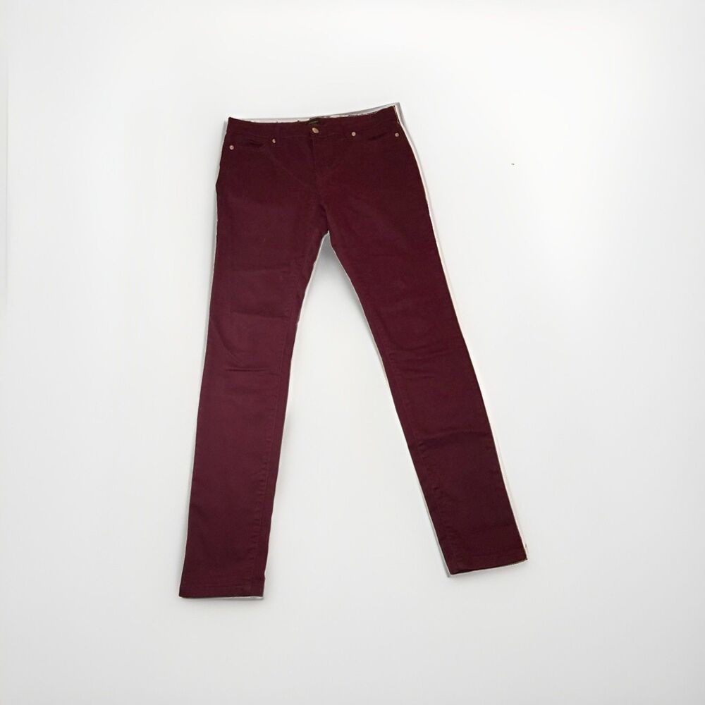 Forever 21 Burgundy Skinny Jeans Womens 29 Mid Rise Stretch Denim Pants